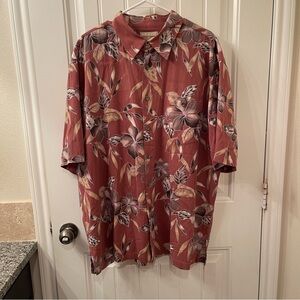 Kona Kai Trading Company Men’s XXL Floral Hawaiian Shirt 70% Silk 30% Cotton
